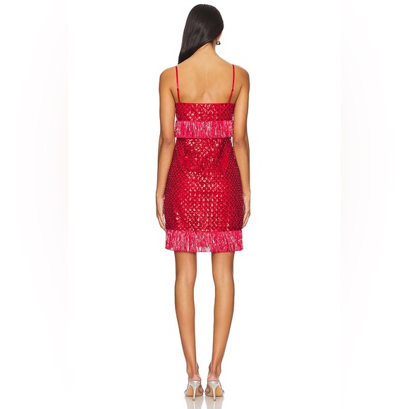 SAYLOR Caitriona Mini Dress in Ruby Size S - Picture 2 of 8